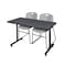 Kobe Rectangle Tables > Training Tables > Kobe Training Table & Chair Sets, 48 W, 24 L, 29 H, Grey MKTRCT4824GY44GY - alternate 1
